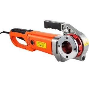 electric pipe threader, 2300w pipe threading machine with 6 dies 1/2" 2", 110v hand held pipe threader machine with copper motor, portable electric pipe threading kit with carrying case