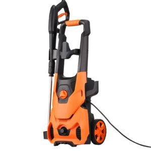electric pressure washer, max 4200 psi and 2.8 gpm, high power pressure cleaning machine with 4 quick connect nozzles and a foam cannon, ideal for cars/fences/driveways/patios/home cleaning