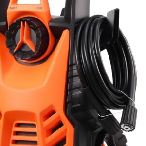 electric pressure washer, max 4500 psi and 3.2 gpm, high power pressure cleaning machine with 4 quick connect nozzles and a foam cannon, ideal for cars/fences/driveways/patios/home cleaning