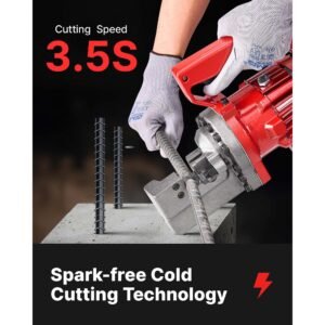 electric rebar cutter, 1250w portable electric hydraulic rebar cutter, cutting up to 3/4 inch #6 4 20mm rebar within 4 seconds,110v,with easy to carry stainless box
