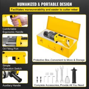 electric rebar cutter, 900w portable electric hydraulic rebar cutter, cutting up to 5/8 inch #5 4 16mm rebar within 3 seconds,110v,with easy to carry stainless box