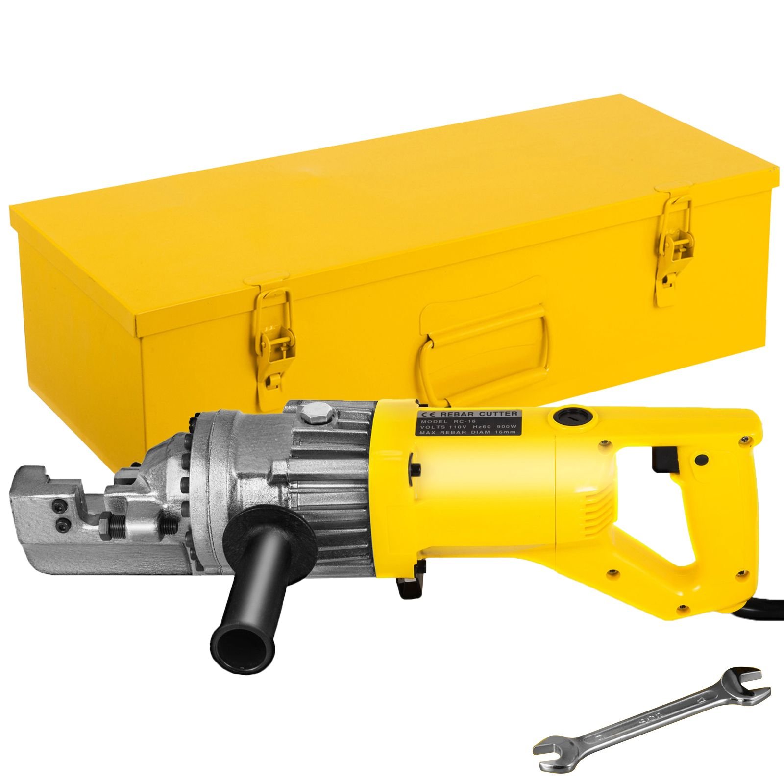 electric rebar cutter, 900w portable electric hydraulic rebar cutter, cutting up to 5/8 inch #5 4 16mm rebar within 3 seconds,110v,with easy to carry stainless box