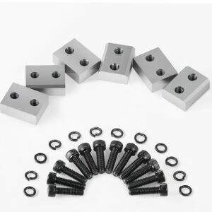 Electric Rebar Cutter Blade, 6 PCS 16mm(5/8 Inch) Cutting Diameter, HRC58-60 Hard Hydraulic Rebar Blade Replacement Jaw Blades with 12 Hexagon Screw and 12 Spring Washer, for Model RC-16