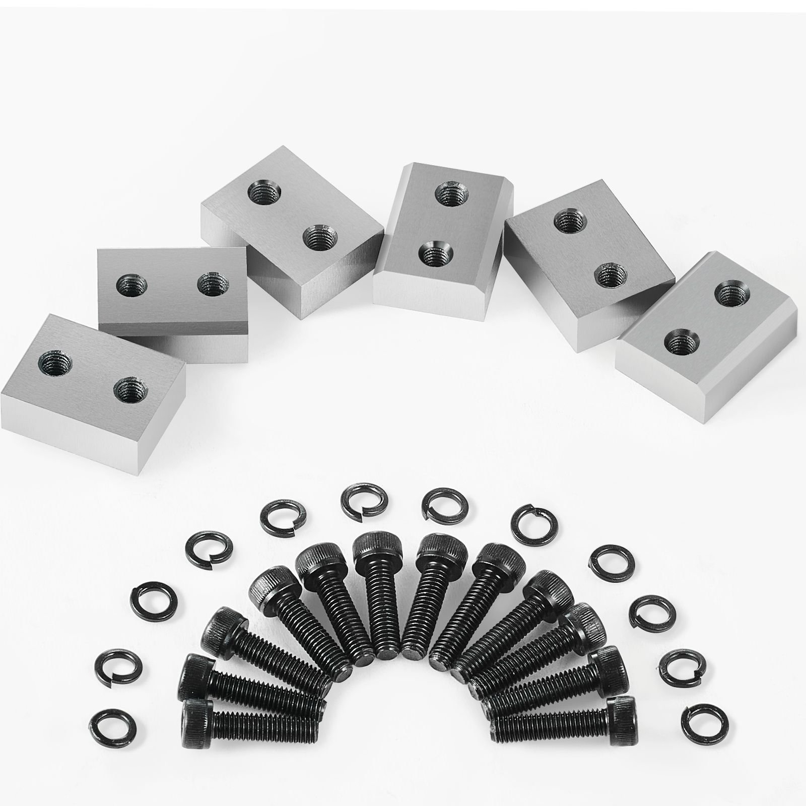 electric rebar cutter blade, 6 pcs 20/22mm cutting diameter, hrc58 60 hard hydraulic rebar blade replacement jaw blades with 12 hexagon screw and 12 spring washer, for model rc 20, rc 22