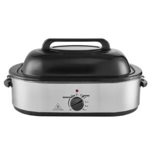 Electric Roaster Oven, 18 QT Turkey Roaster Oven with Self-Basting Lid, 1450W Roaster Oven with Defrost & Warm Function, Adjustable Temperature, Removable Pan & Rack, Fits Turkeys Up to 22LBS