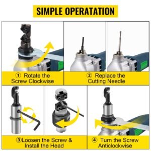 electric sheet metal cutter, 380w power, 1800rpm rotor speed, 0.07in/1.8mm cutting capacity, includes replacement blades and storage case, ideal for stainless steel, aluminium, plastic