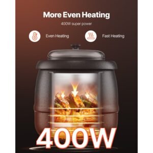 electric soup warmer, 10qt commercial soup kettle with 304 stainless steel detachable insert pot, 95~176 fahrenheit adjustable temperature, soup station for restaurant and big family, black