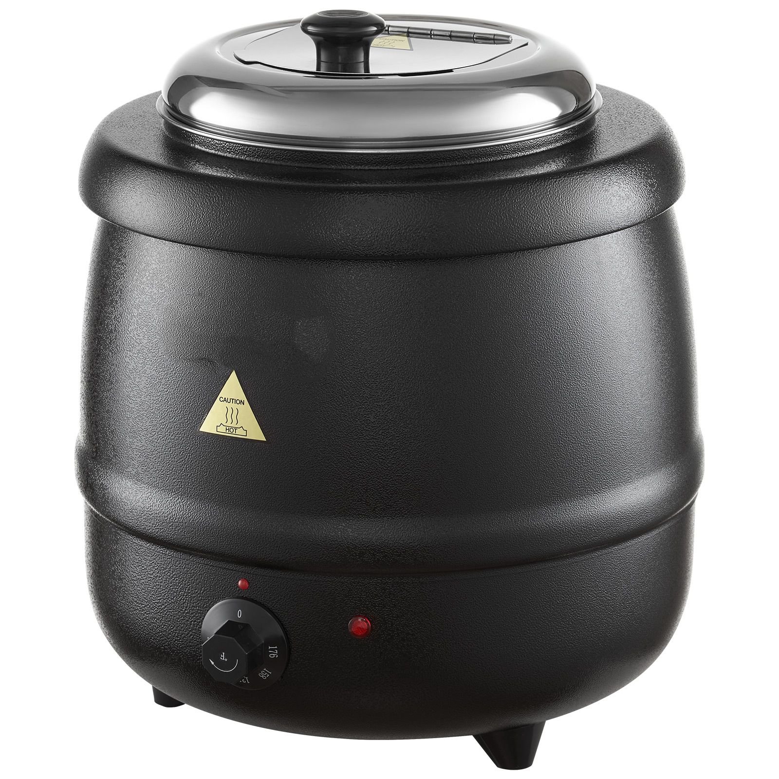 electric soup warmer, 10qt commercial soup kettle with 304 stainless steel detachable insert pot, 95~176 fahrenheit adjustable temperature, soup station for restaurant and big family, black