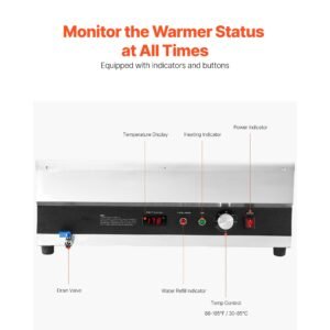 electric soup warmer, two 6.34qt pots & three 1/3 pans, stainless steel commercial food warmer with 86~185 fahrenheit adjustable temp, 1500w bain marie, soup station for restaurant, buffet