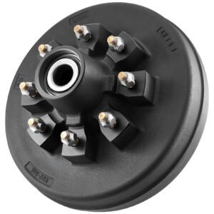 electric trailer brake drum, 1 pack, 8 hole on 4 inch bolt circle brake drum for 7000 lbs trailer axles, long service life, replacement of 12 inch brake hub drums assembly for trailers, rvs