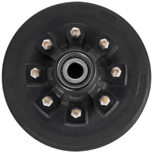 electric trailer brake drum, 1 pack, 8 hole on 4 inch bolt circle brake drum for 7000 lbs trailer axles, long service life, replacement of 12 inch brake hub drums assembly for trailers, rvs