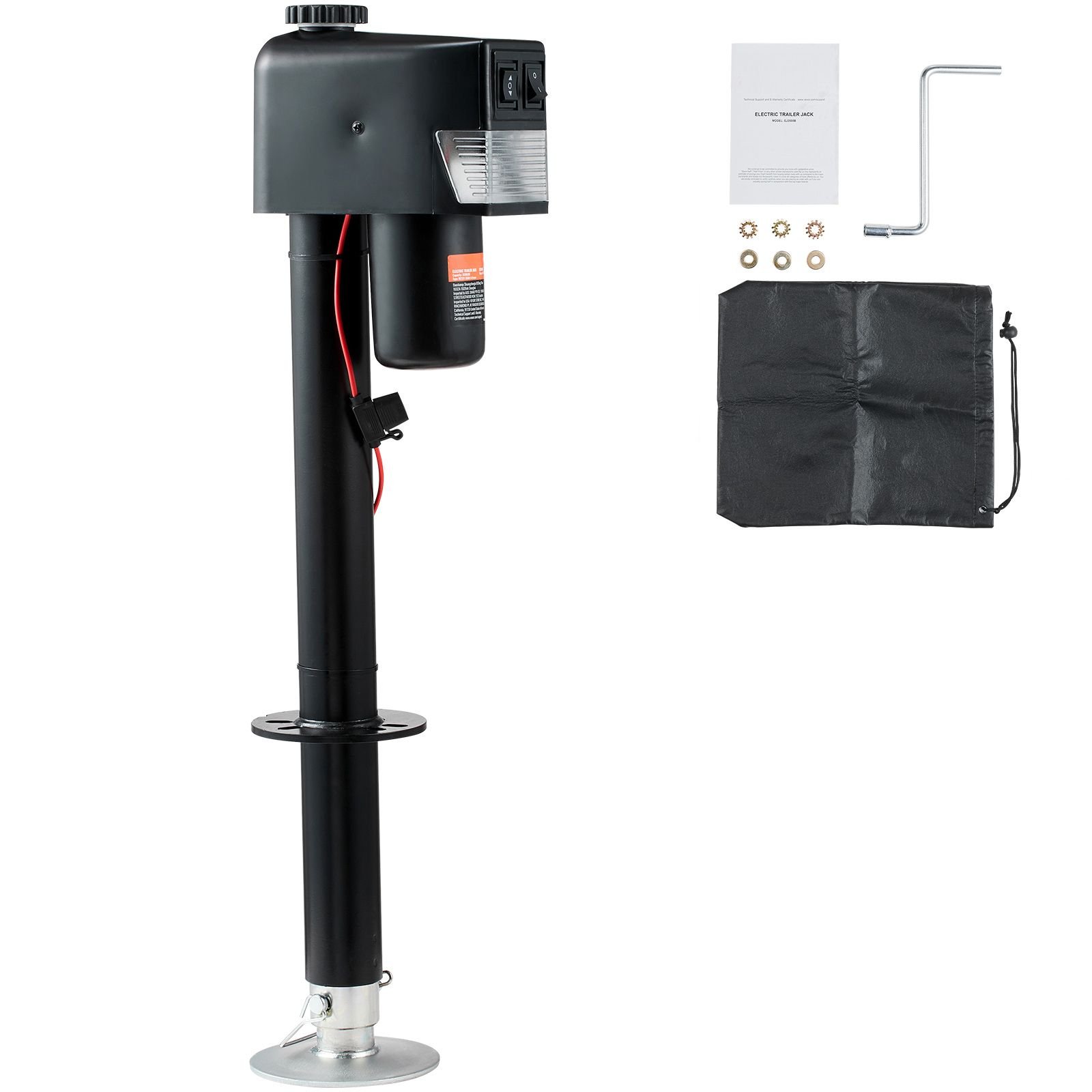 electric trailer jack, power tongue jack weight capacity 3500 lbs, 9.84" 33.85" electric tongue jack with waterproof cover for lifting rv trailer, horse trailer, utility trailer, yacht trailer