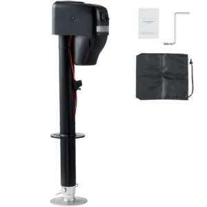 Electric Trailer Jack, Power Tongue Jack Weight Capacity 4000 lbs, 9.84"-33.85" Electric Tongue Jack with Waterproof Cover for Lifting RV Trailer, Horse Trailer, Utility Trailer, Yacht Trailer