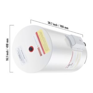 electric water heater, 18 gallon tank instant hot water heater, 1.6kw tankless water heater w/ led display,knob control, ipx4 waterproof side connection on demand heaters for shower, bath