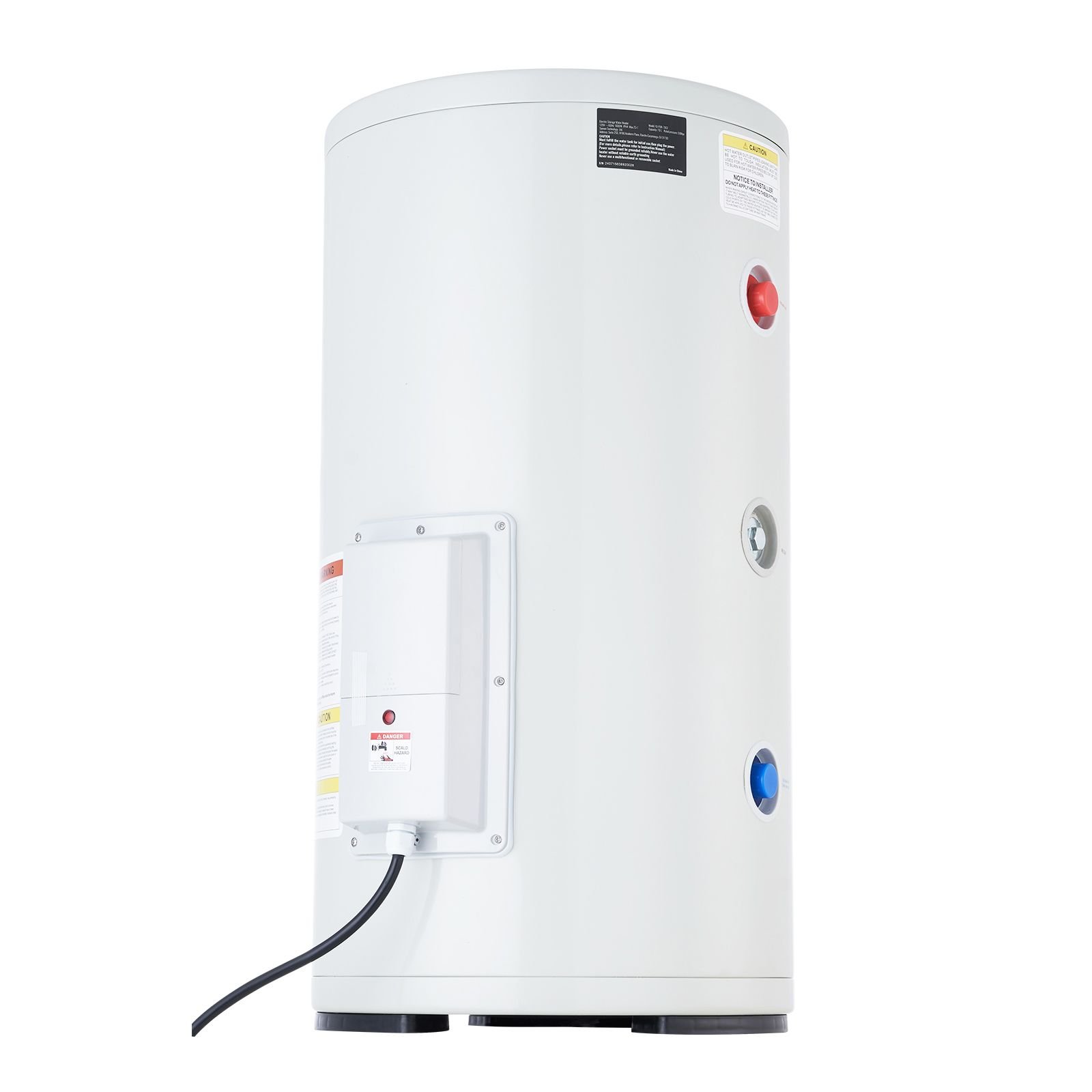 electric water heater, 18 gallon tank instant hot water heater, 1.6kw tankless water heater w/ led display,knob control, ipx4 waterproof side connection on demand heaters for shower, bath