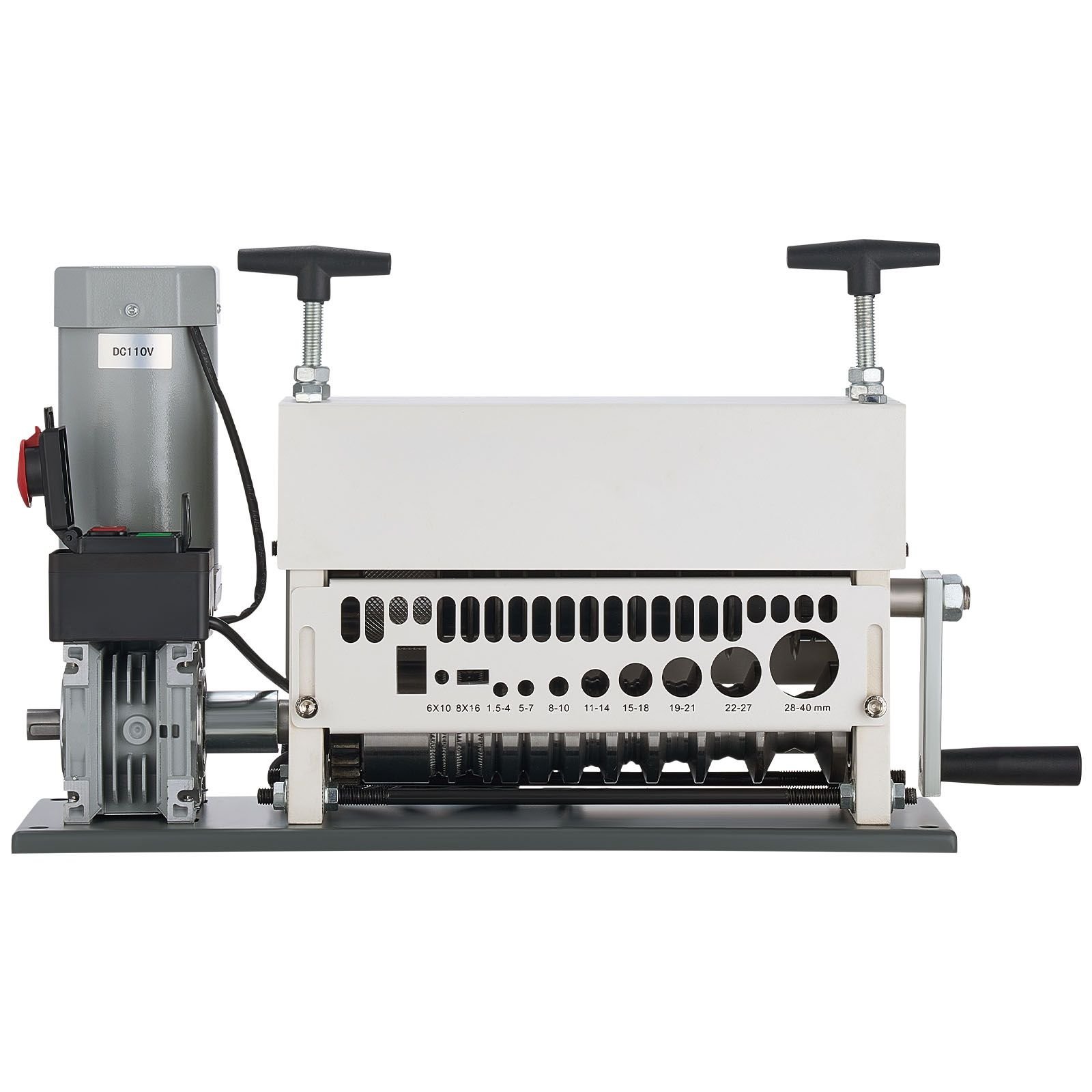 electric wire stripper machine, 0.06 1.57 in, 11 channel automatic copper cable stripper, 370w wire stripper tool with manual hand crank mode, emergency stop button, for scrap copper recycling