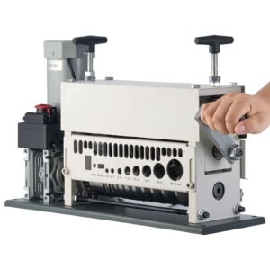 electric wire stripper machine, 0.06 1.57 in, 11 channel automatic copper cable stripper, 370w wire stripper tool with manual hand crank mode, emergency stop button, for scrap copper recycling