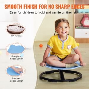 elephant kids swivel chair, 220 lbs capacity, 360° spinning chair, autistic kids sensory toy chair with non slip metal base, toddler sit and spin chair for coordination balance focus blue