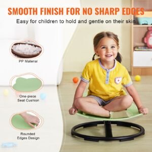 elephant kids swivel chair, 220 lbs capacity, 360° spinning chair, autistic kids sensory toy chair with non slip metal base, toddler sit and spin chair for coordination balance focus green