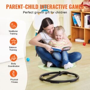 elephant kids swivel chair, 220 lbs capacity, 360° spinning chair, autistic kids sensory toy chair with non slip metal base, toddler sit and spin chair for coordination balance focus green