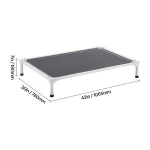 elevated dog bed for large dogs, portable raised dog cot with aluminum tube metal frame and breathable textilene mesh, indoor & outdoor pet cooling raised hammock bed, l, gray