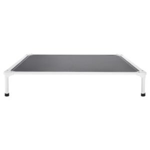 elevated dog bed for large dogs, portable raised dog cot with aluminum tube metal frame and breathable textilene mesh, indoor & outdoor pet cooling raised hammock bed, xl, gray