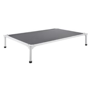 elevated dog bed for large dogs, portable raised dog cot with aluminum tube metal frame and breathable textilene mesh, indoor & outdoor pet cooling raised hammock bed, xl, gray