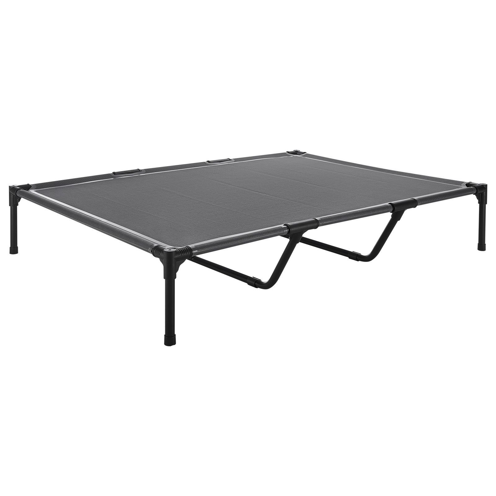 elevated dog bed for large dogs, portable raised dog cot with steel metal frame and breathable teslin mesh, indoor & outdoor pet cooling raised hammock bed, xl, gray