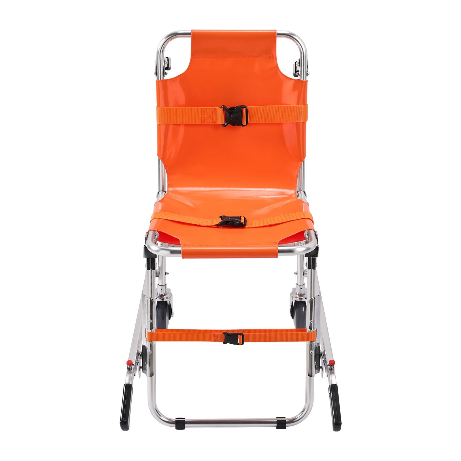 ems stair chair, 350 lbs load capacity, foldable aluminum emergency stair climbing wheelchair with 2 wheels, portable stair lift chair ambulance firefighter evacuation use for elderly, disabled