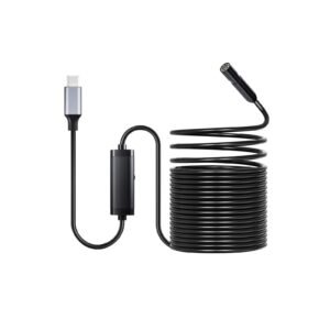 endoscope camera with 49.2ft semi rigid cable, 1920p hd borescope for android & ios, industrial inspection camera with light 8 led, 2x zoom, ip67 waterproof snake camera for auto, plumbing
