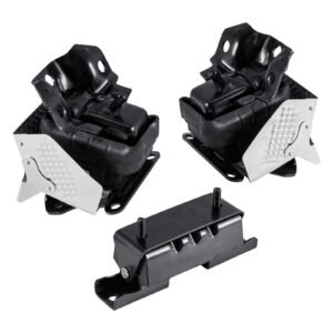 Engine and Transmission Motor Mount Kit Replacement, Set of 3, Compatible with 2007–2013 Chevrolet Silverado 1500 5.3L V8, Replace OE# A5365, A5365, A2638, Secure Support