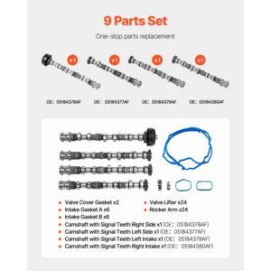 engine camshafts rockers arm lifters kit, cam replacement for 2011 2016 jeep cherokee/wrangler/grand cherokee, 2011 2016 dodge caravan/journey/durango