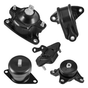 Engine Motor Mount and Transmission Mount Kit Replacement, Set of 5, Compatible with 2008-2012 Honda Accord 2.4L L4 and 2009-2013 Acura TSX 2.4L, Replace OE# A4565 A4572 A4570 A4584 A4561