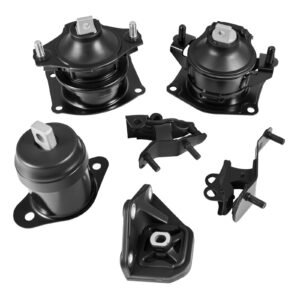 Engine Motor Mount and Transmission Mount Kit Replacement, Set of 6, Compatible with 2003–2007 Honda Accord 2.4L L4, Replace OE# A4526HY, A4517, A4516, A4510, A4509, A4542, Secure Support