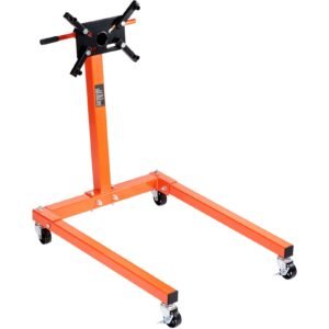 engine stand, 1300 lbs (3/5 ton) rotating engine motor stand with 360 degree adjustable head, cast iron motor hoist dolly, 4 caster, 4 adjustable arms, for vehicle maintenance, auto repair