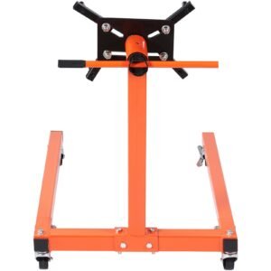 engine stand, 1300 lbs (3/5 ton) rotating engine motor stand with 360 degree adjustable head, cast iron motor hoist dolly, 4 caster, 4 adjustable arms, for vehicle maintenance, auto repair