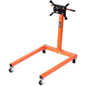 Engine Stand, 1300 lbs (3/5 Ton) Rotating Engine Motor Stand with 360 Degree Adjustable Head, Cast Iron Motor Hoist Dolly, 4-Caster, 4 Adjustable Arms, for Vehicle Maintenance, Auto Repair