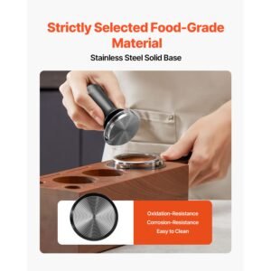espresso tamper 51mm, spring loaded coffee tamper, 30 lbs tamper tool espresso, stainless tamper with non slip grip