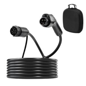 EV Charger Extension Cable, 32Amp 40 ft J1772 Extension Cord Compatible with 120V-240V SAE J1772 Electric Vehicle Chargers, Level 1/Level 2 IP66 Heavy Duty Car Charging Cable with Carrying Bag