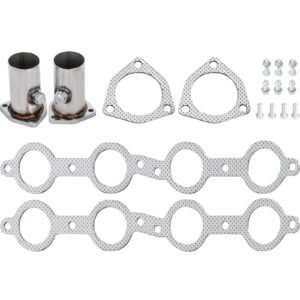 exhaust header set 1 3/4" exhaust turbo headers, stainless steel exhaust manifold headers, shorty engine conversion ls swap exhaust headers for chevy ls1 ls2 ls3 ls6 ls10 suv/truck car