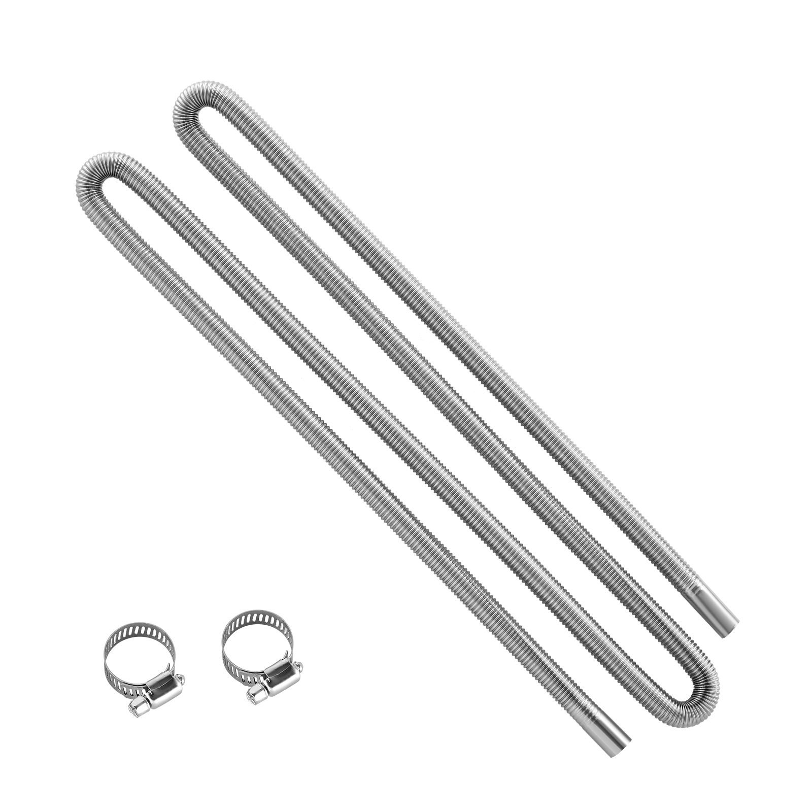 exhaust hose, 118.1 inch stainless steel exhausts hose, diesel heater flexible exhaust pipe with 2 hose clamps, exhausts hoses kit diesel heater accessories for 2kw 5kw 8kw diesels heaters