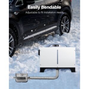 exhaust hose, 23.6 inch diesel heater flexible exhaust pipe, stainless steel exhausts hoses with 2 hose clamps, air diesel parking heater exhausts hoses line for 2kw 5kw 8kw diesels heaters