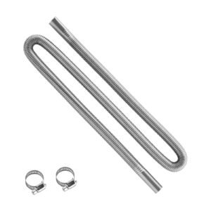 Exhaust Hose, 58.7 inch Stainless Steel Exhausts Hose, Diesel Heater Flexible Exhaust Pipe with 2 Hose Clamps, Exhausts Hoses Kit Diesel Heater Accessories for 2KW 5KW 8KW Diesels Heaters