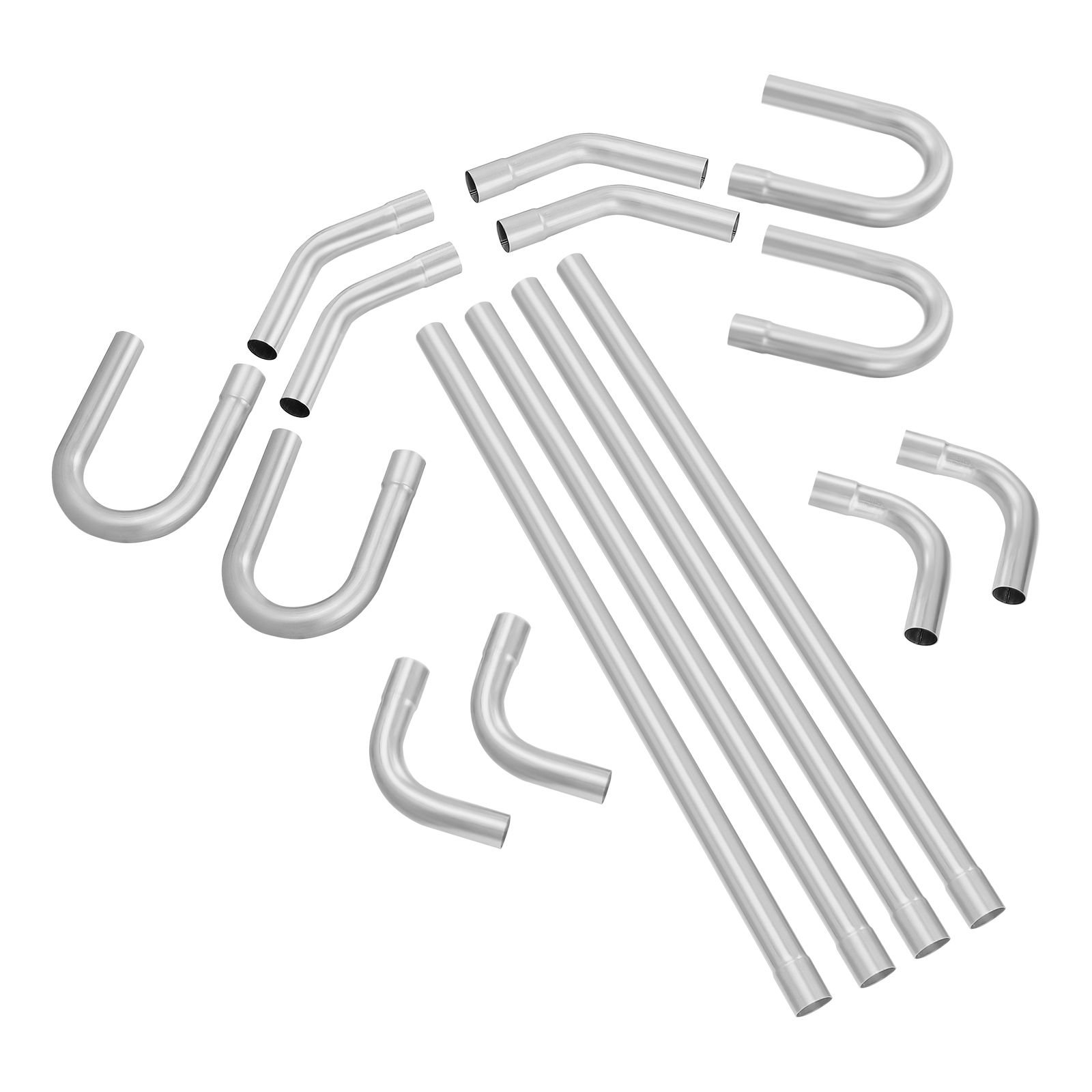 exhaust kit, 16pcs, diy universal galvanized steel exhaust kit with slip fit joint & large exhaust tube, rust proof exhaust pipe for exhaust system, fit for garage/auto repair store/4s store