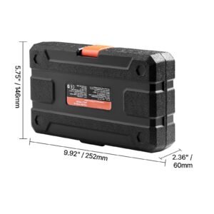 extra long allen hex bit socket set, 18 piece 3/8 inch drive, s2 alloy steel and cr v steel, standard sae and metric 1/8 inch 3/8 inch, 3 12mm, with enhanced storage case, for mechanics