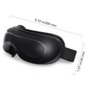eye massager with heat & remote, heated eye massage mask with 5 modes and bluetooth music, 180° foldable eye care massager for eye strain, dry eyes, dark circles, ideal gift for mom/dad, black