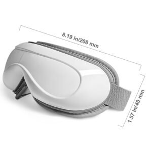 eye massager with heat & remote, heated eye massage mask with 5 modes and bluetooth music, 180° foldable eye care massager for eye strain, dry eyes, dark circles, ideal gift for mom/dad, black