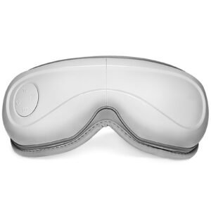 eye massager with heat & remote, heated eye massage mask with 5 modes and bluetooth music, 180° foldable eye care massager for eye strain, dry eyes, dark circles, ideal gift for mom/dad, black