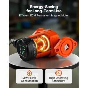 f 007e 1f1 high efficiency circulator pump, 16 gpm, 120v 20 ft cast iron hot water recirculating circulation pump, 1 in flange connection, check valve, quiet operation, for home heating system