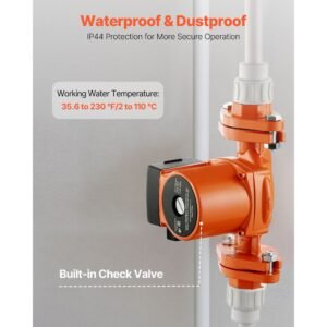 f 15 58fc cast iron circulator pump, 17 gpm, ac 120v 20 ft hot water recirculating circulation pump, 1 inch flange connection, 3 speed adjustment, quiet operation, for home water heating system